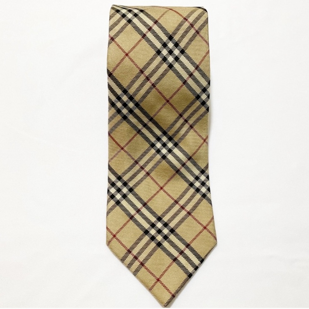 Burberry classic print plaid pattern tie 100% silk